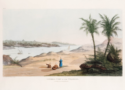 Plakat Widok piramid Egipt Belzoni 1820 orientalny