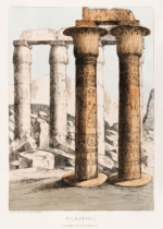 Plakat kolumny egipskie Belzoni 1820 antyczna rycina