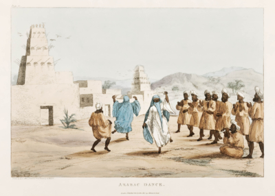 Plakat Arabski taniec Egipt Belzoni 1820 orientalny