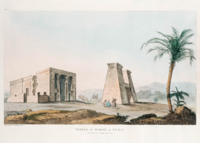 Plakat Świątynia w Dakka Nubia Belzoni 1820 vintage