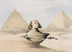 Plakat Sfinks i Piramidy w Gizie David Roberts Egipt
