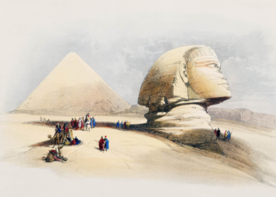 Plakat Wielki Sfinks w Gizie David Roberts Egipt