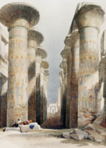 Plakat Świątynia Karnak Egipt David Roberts kolumny