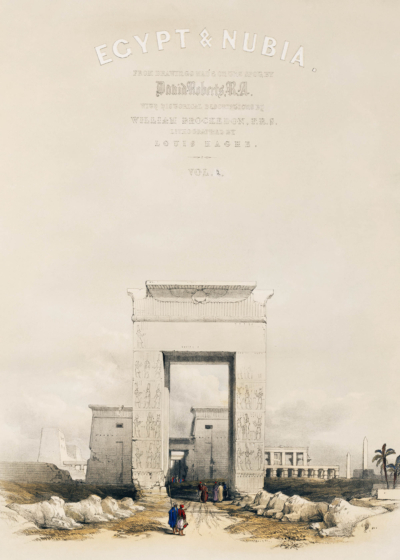 Plakat Starożytny Egipt pylon świątynny David Roberts