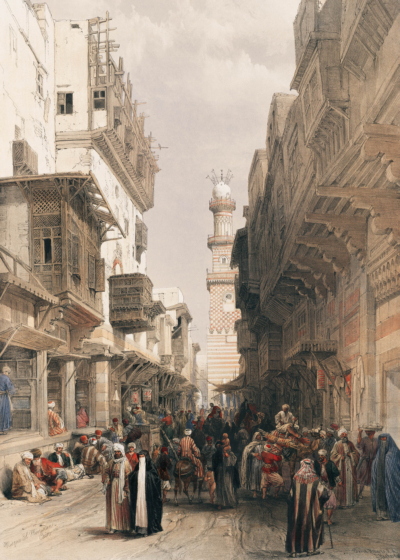Plakat Ulica w Kairze David Roberts orientalizm 1849