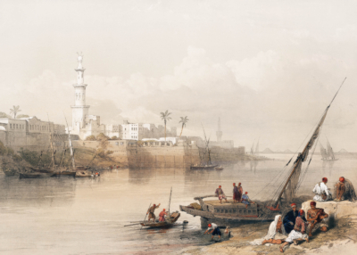 Plakat Egipt nad Nilem David Roberts orientalny krajobraz