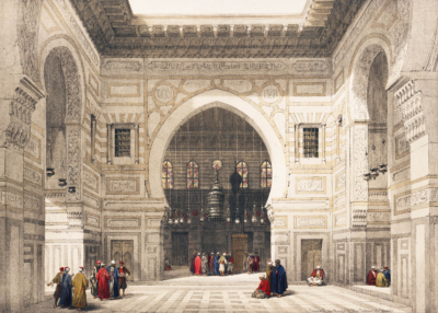 Plakat wnętrze meczetu w Kairze David Roberts