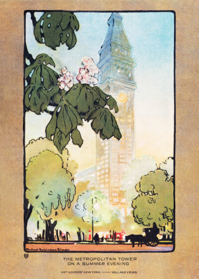 Plakat Metropolitan Tower Nowy Jork vintage Elmer