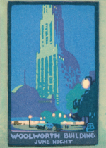 Plakat Woolworth Building Nowy Jork art deco vintage