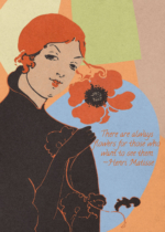 Plakat Ethel Reed kobieta z makiem Art Nouveau