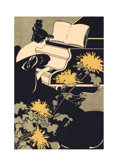 Plakat Art Nouveau Kobieta z fortepianem Ethel Reed