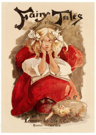 Plakat vintage dziewczyna w czerwonej sukni Ethel Reed