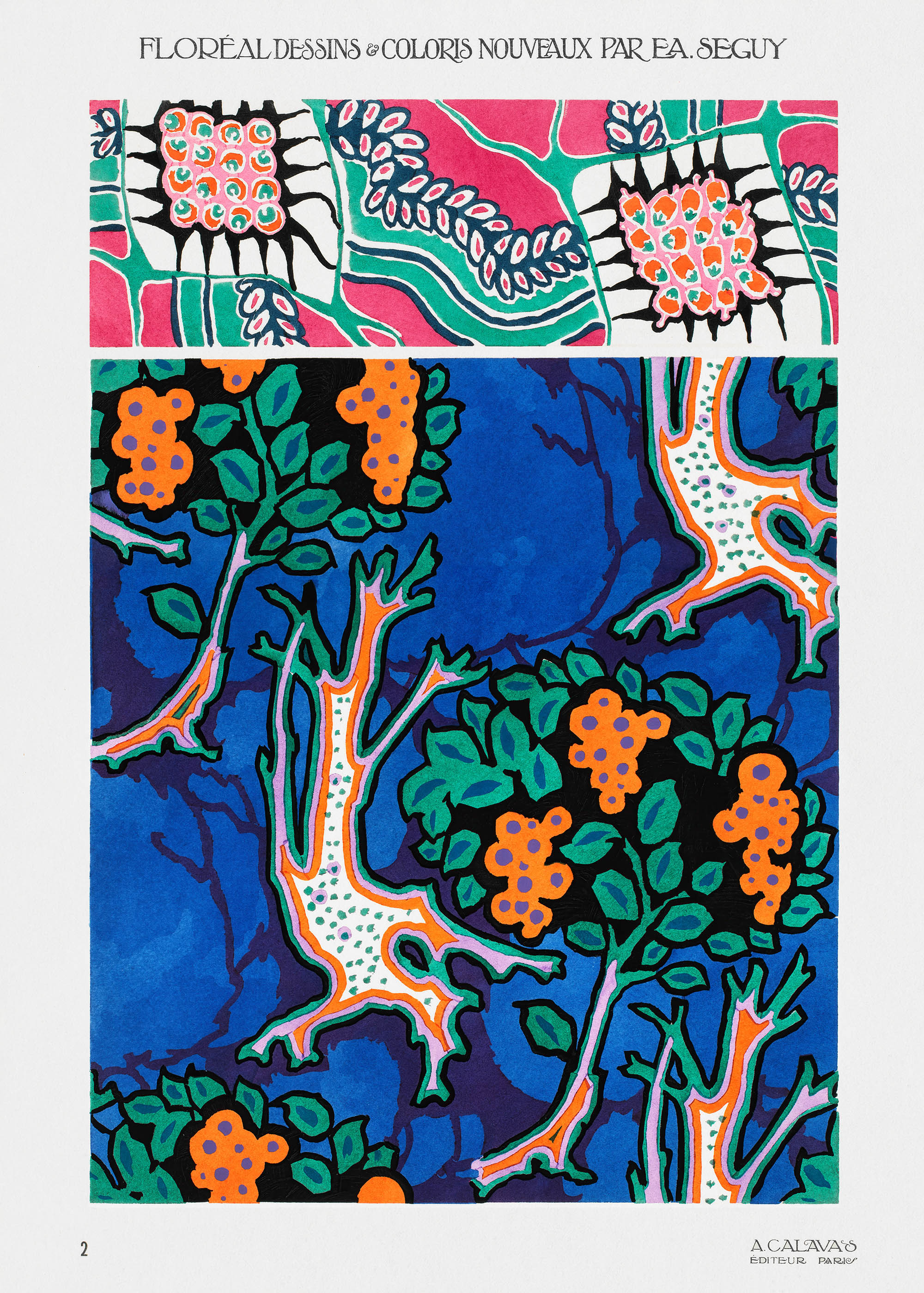 Plakat Art Déco wzór florystyczny E.A. Séguy Floréal
