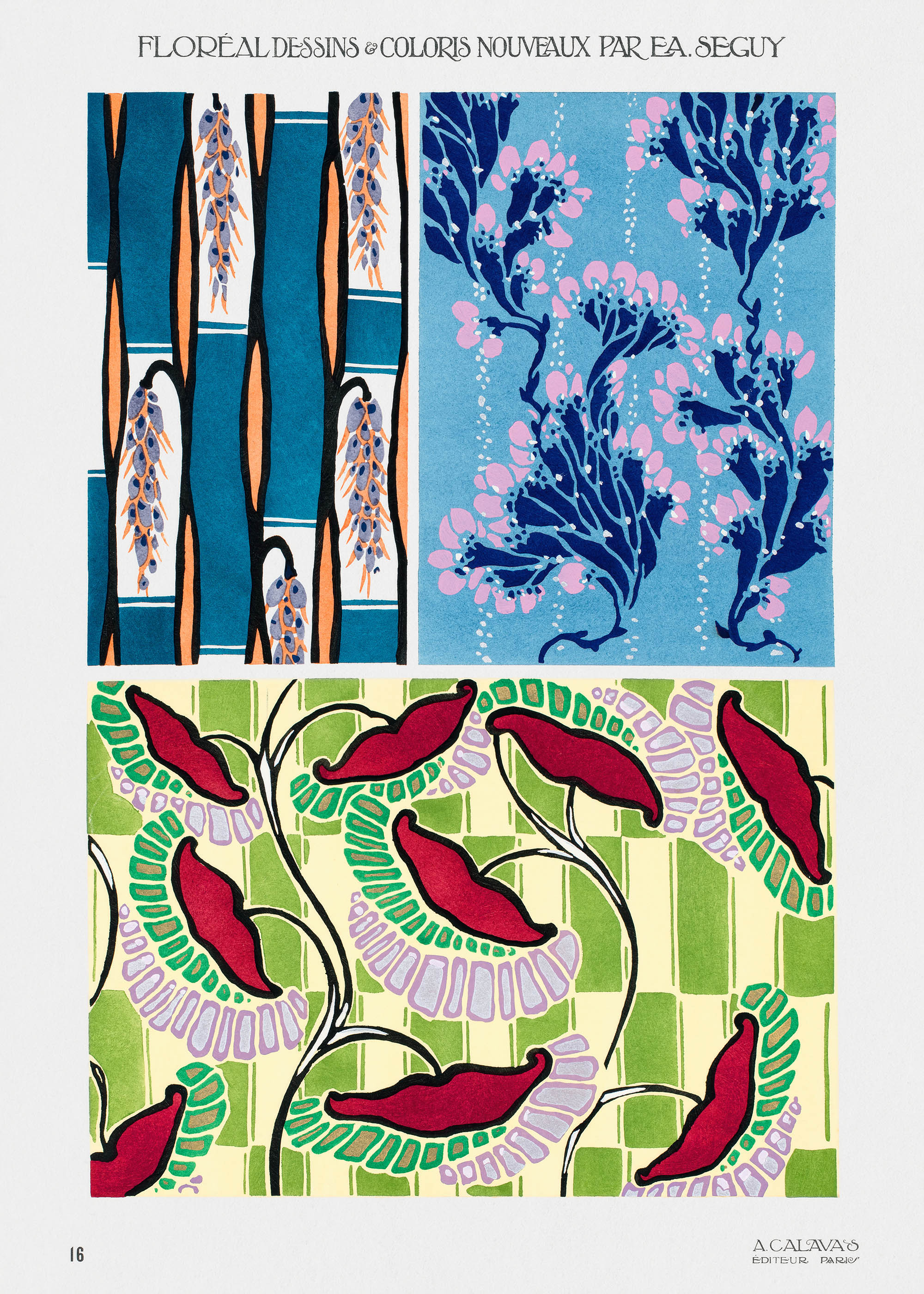 Plakat Séguy Floréal kwiaty Art Déco vintage botaniczny