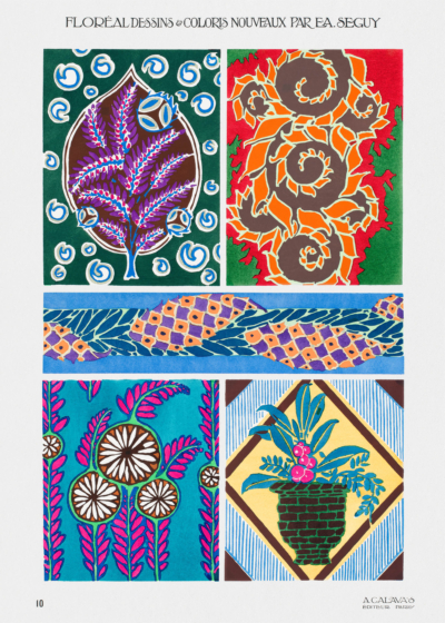 Plakat Eugène Séguy Art Déco francuskie wzory floralne