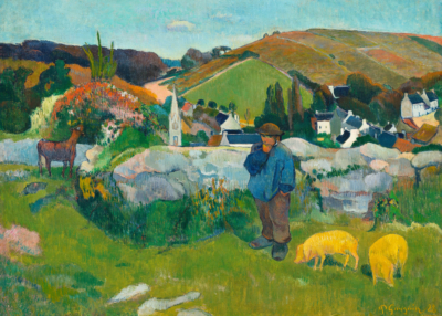 Plakat Bretagne Paul Gauguin Pont-Aven pasterz owce