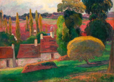 Plakat Paul Gauguin pejzaż tahitański Polinezja vintage