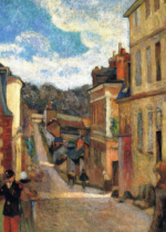 Plakat Paul Gauguin Pont-Aven bretońska uliczka 1888
