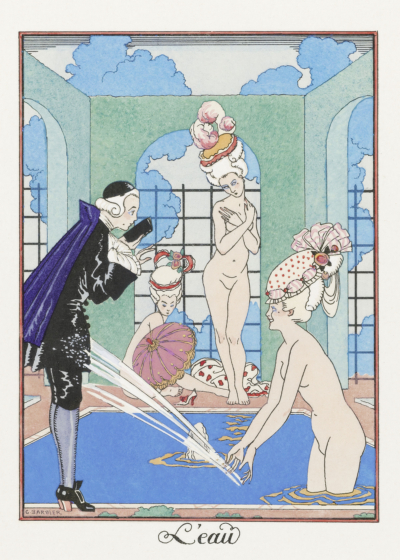 Plakat L'eau George Barbier Art Deco kobieta kąpiel