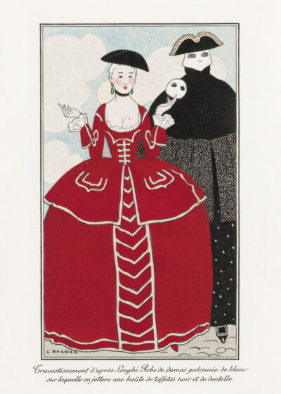 Plakat George Barbier Art Deco para w strojach rokoko