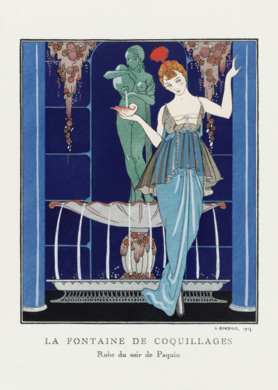 Plakat Art Déco Perłowa Fontanna George Barbier 1914
