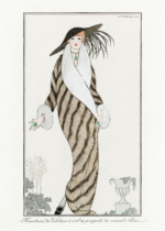 Plakat Art Deco George Barbier moda kobieta futro 1912