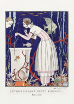Plakat George Barbier Art Deco moda kobieta akwarium 1914