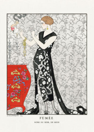 Plakat Fumée George Barbier Art Deco kobieta w sukni