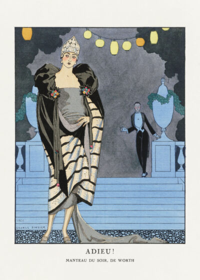 Plakat Art Deco Adieu George Barbier moda lata 20