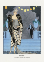 Plakat Art Deco Adieu George Barbier moda lata 20