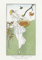 Plakat George Barbier Art Deco kobieta z owocami 1914