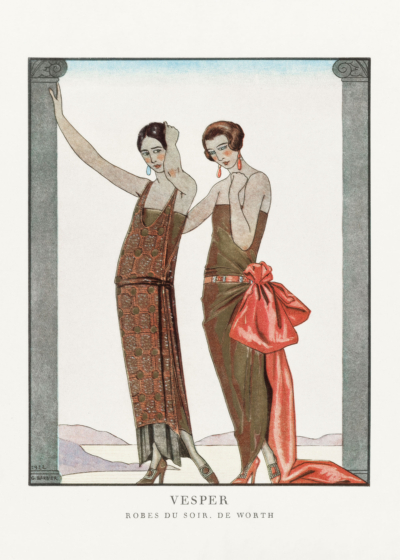 Plakat Vesper George Barbier 1922 moda Art Deco Worth