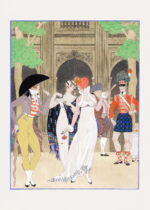 Plakat Art Deco George Barbier eleganckie postacie 1920