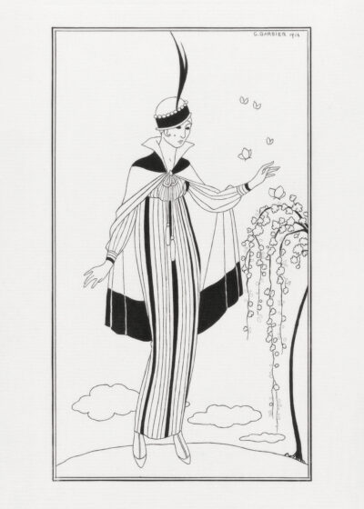 Plakat Kobieta z motylem George Barbier art déco 1914