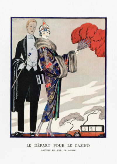 Plakat Art Deco George Barbier Le Départ pour le Casino