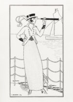 Plakat Art Deco elegancka dama z lunetą George Barbier