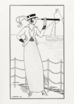 Plakat Art Deco elegancka dama z lunetą George Barbier