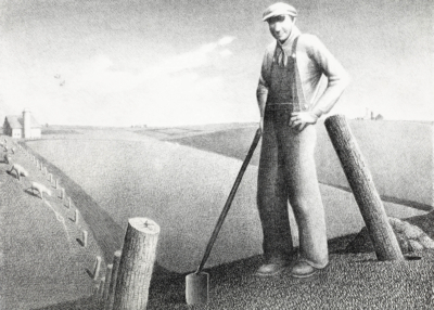 Plakat Młody kukurydziarz Grant Wood amerykański farmer