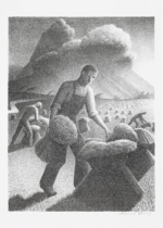 Plakat Młoda kukurydza Grant Wood amerykański regionalizm