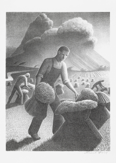 Plakat Młoda kukurydza Grant Wood amerykański regionalizm