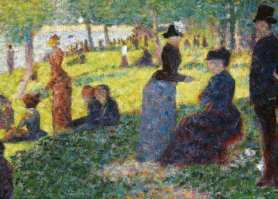 Plakat Georges Seurat pointylizm wiejski krajobraz vintage