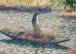 Plakat Seurat rybak pointylizm neoimprejonizm repro
