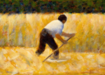 Plakat Georges Seurat kosiarz w zbożu neoimpresjoniozm