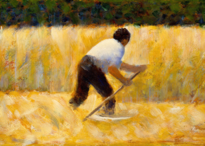 Plakat Georges Seurat kosiarz w zbożu neoimpresjoniozm