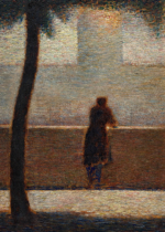 Plakat Georges Seurat nocny pejzaż nad wodą punktylizm