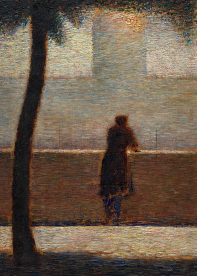 Plakat Georges Seurat nocny pejzaż nad wodą punktylizm