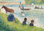 Plakat Georges Seurat scena nad rzeką pointylizm XIX wiek