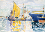 Plakat Henri-Edmond Cross port śródziemnomorski pointylizm