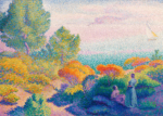 Plakat Henri-Edmond Cross neoimpresjoniznm krajobraz morski