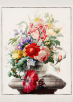 Plakat kwiatowy barokowy Herman Henstenburgh XVIII wiek
